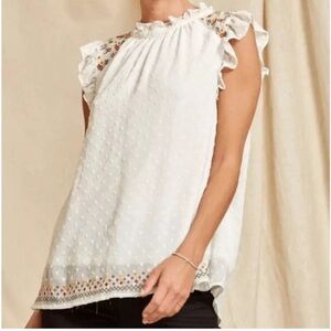 Sanvanna Jane size 3x cottagecore sleeveless blouse white